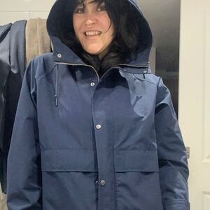 UNIQLO Women’s Oversized Parka Jacket – Navy Blue (Medium)